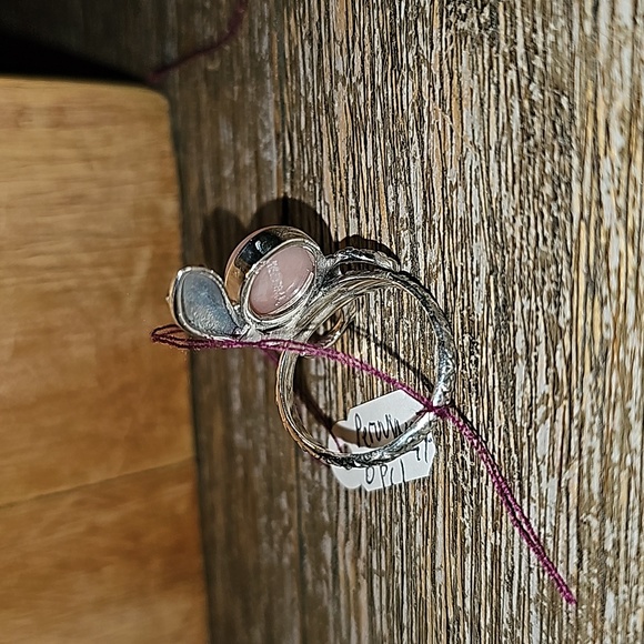 New Pink Peruvian opal snake 🐍 ring Sterling Silver size 7.5 - Picture 3 of 8